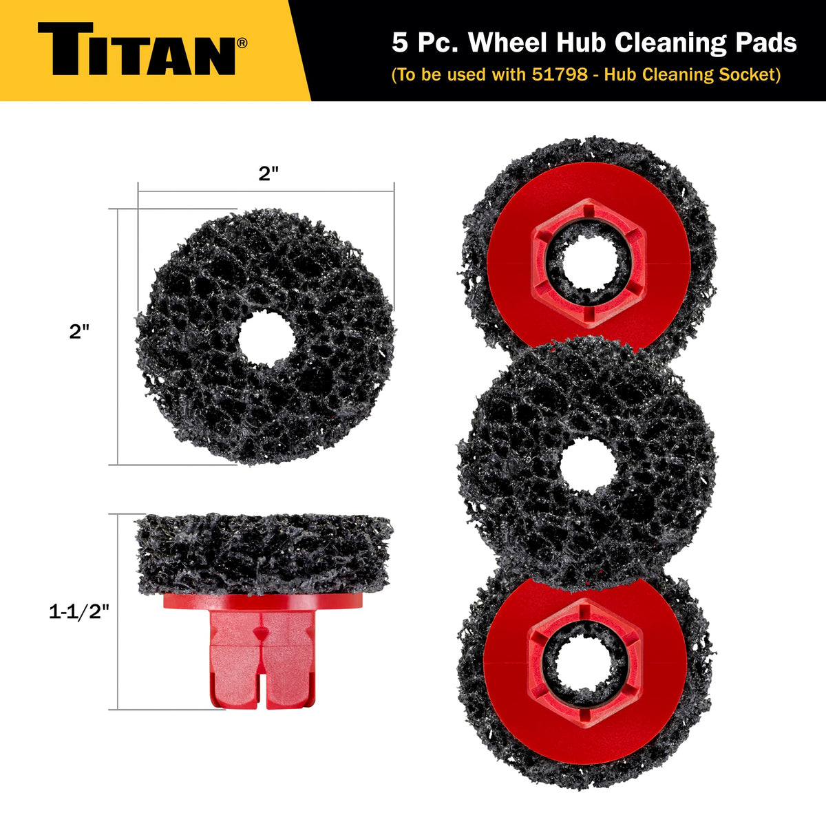 Titan 51799 beside ruler showing 2-inch diameter, clear size and scale for fitment