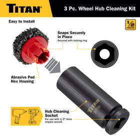 Titan tool in use on brake rotor demonstrating quick rust and dust removal