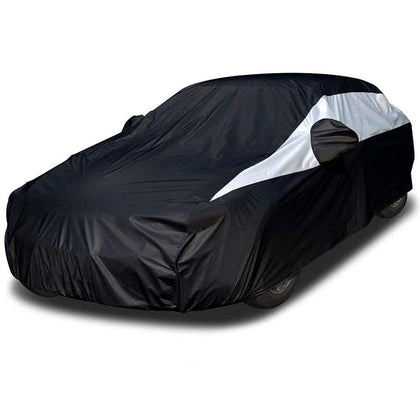 Titan cover front view showing full sedan protection and curbside defense