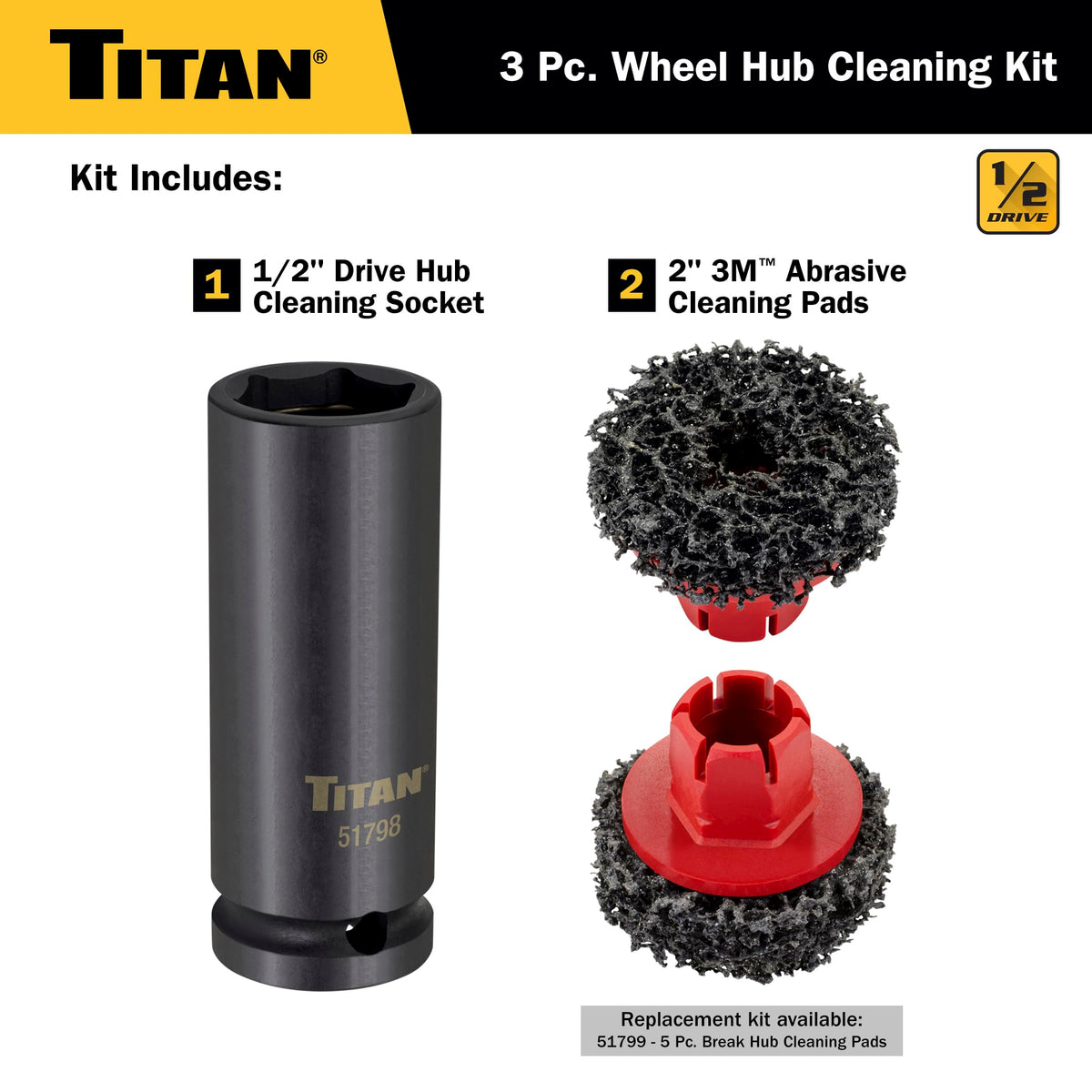 Titan closeup of abrasive pad texture highlighting aggressive debris removal