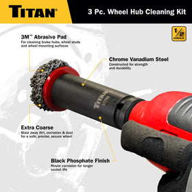 Titan locking ring detail on 1/2-inch drive socket securing pad safely