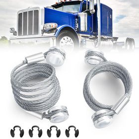 Titaniarm front packaging showing two hood restraint cables and included buckles, clear OEM fit benefit