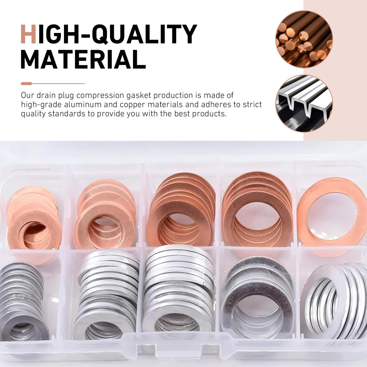 Titgoes organized tray with labeled compartments holding M10–M18 washers for quick access