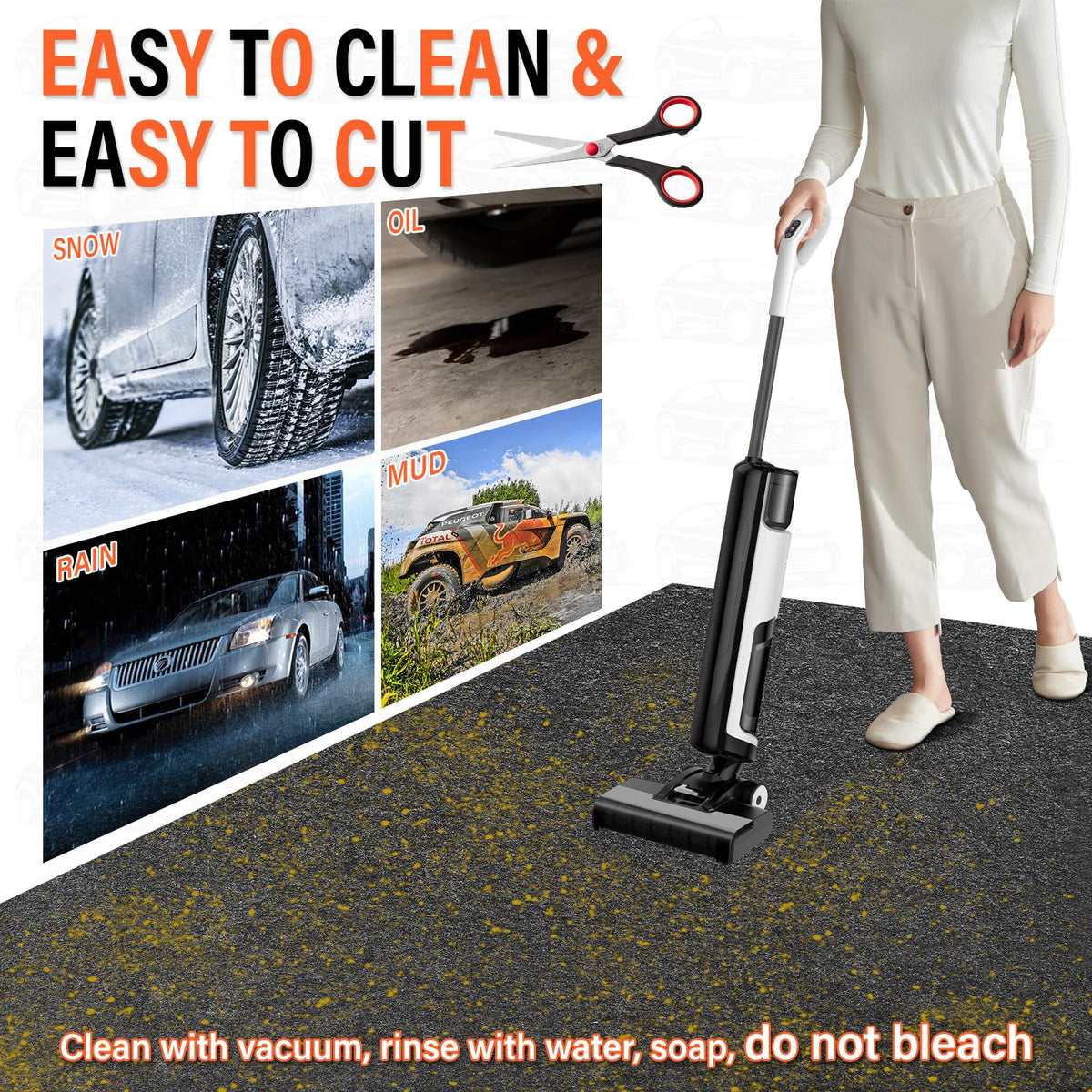 TIXANF cut-to-fit demonstration trimmed to fit irregular floor