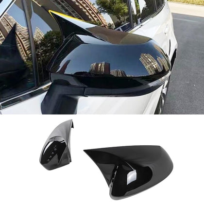 TKREENO front view of gloss-black mirror cover showing clean fit and upgraded look