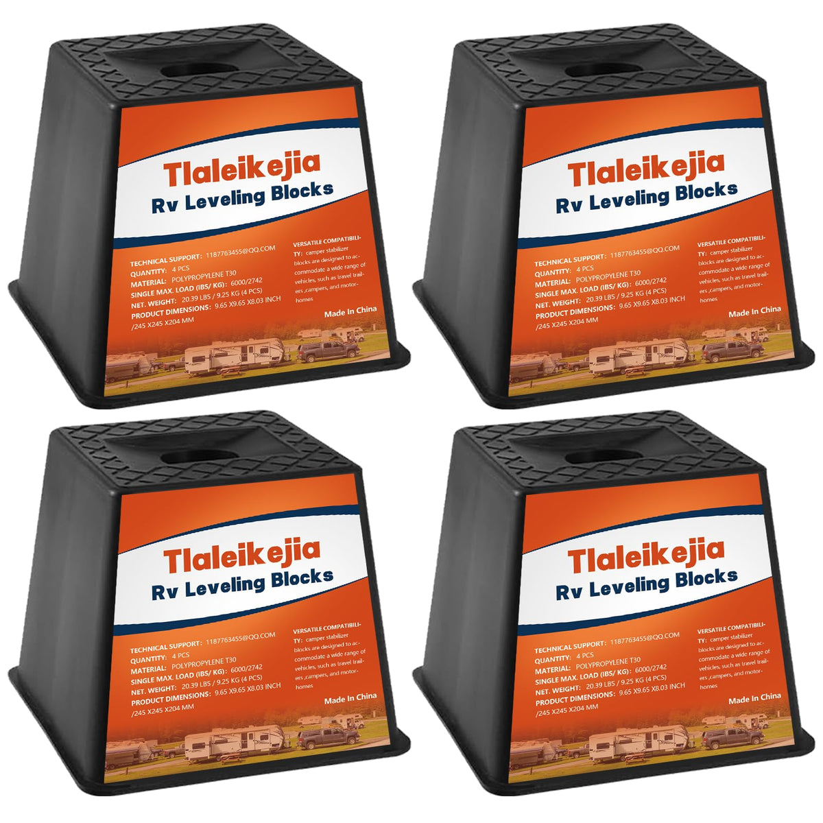 Tlaleikejia front packaging view showing set of four blocks and capacity benefit
