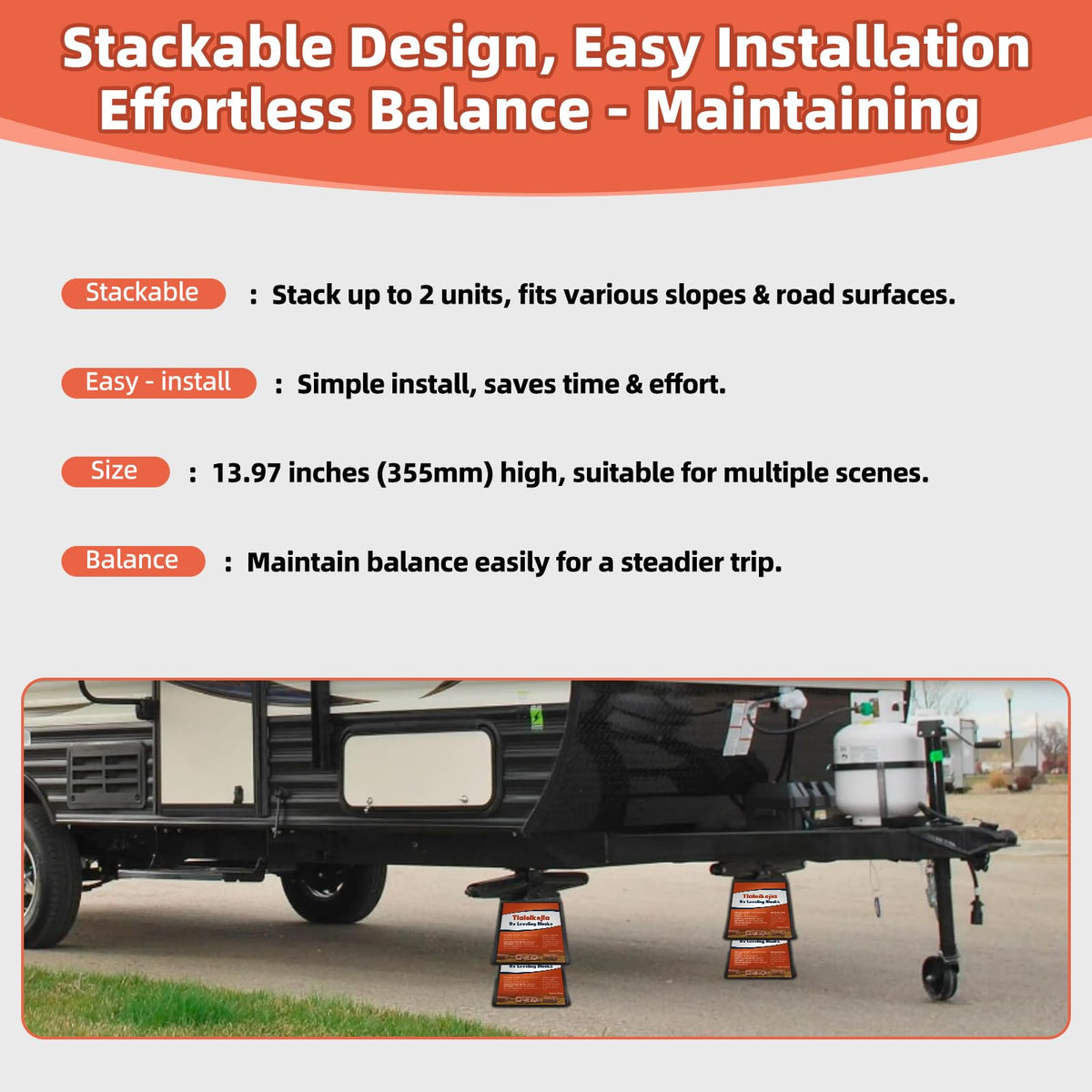 Tlaleikejia two blocks stacked illustrating extra height and secure leveling