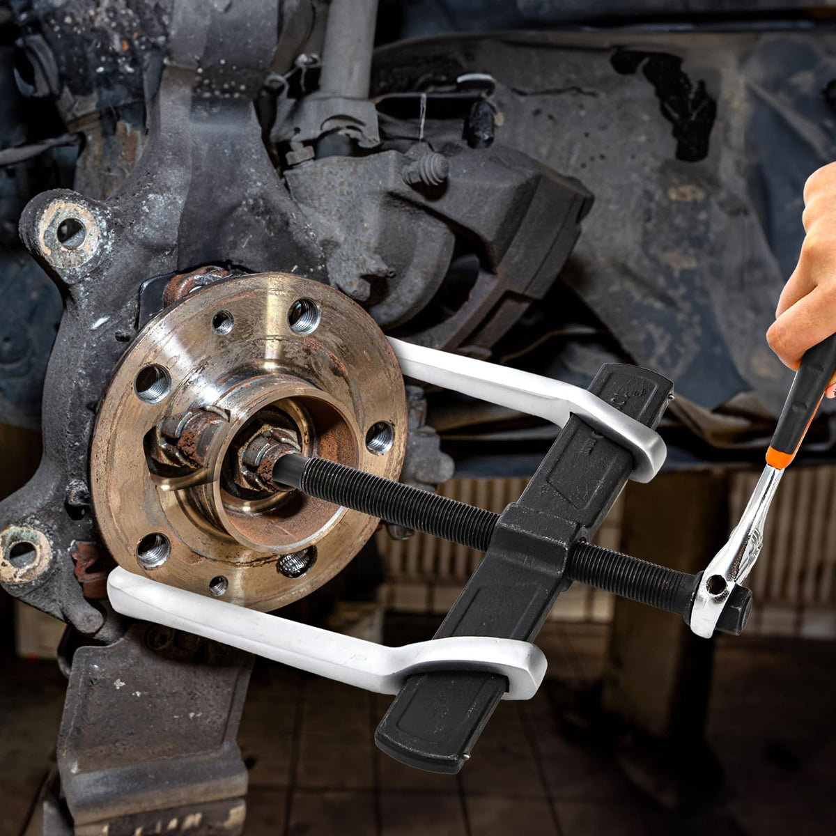 Tlence being used on a motorcycle flywheel demonstrating practical application