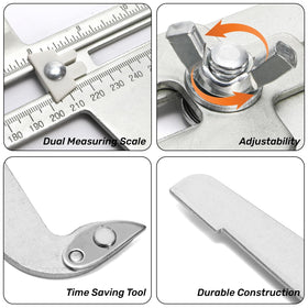 Tlence scale and wingnut detail showing locking mechanism for stable readings