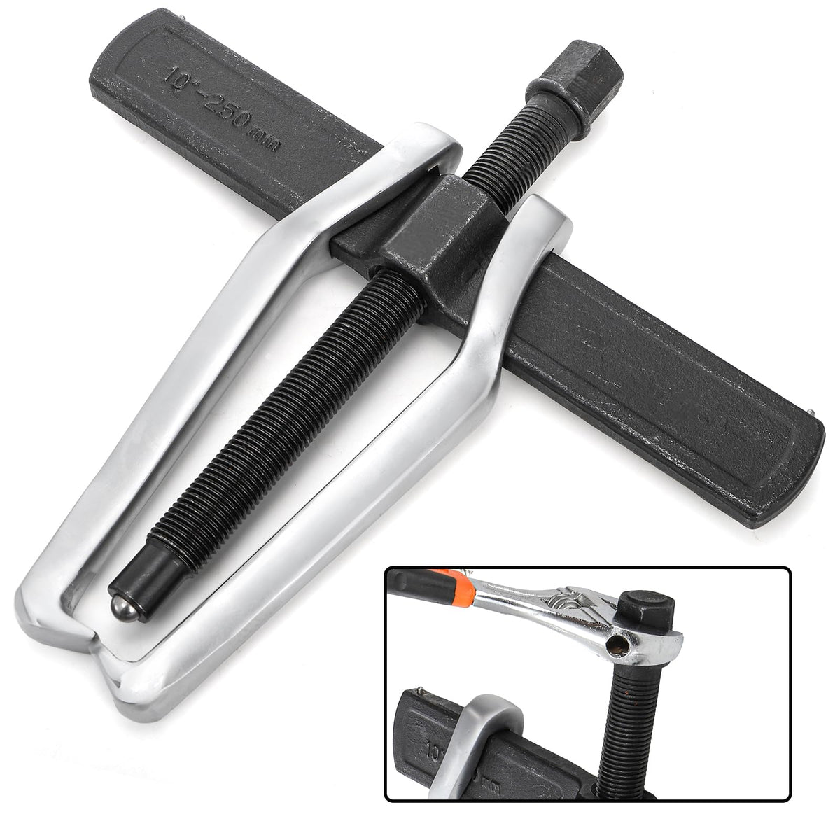 Tlence puller beside ruler showing dimensions for correct size selection