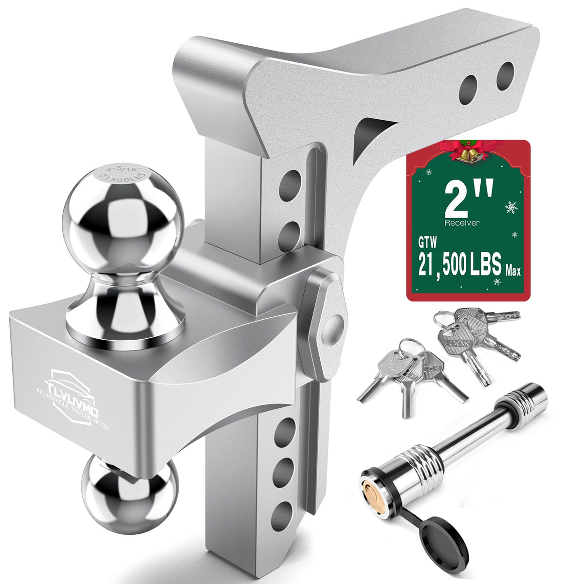 Tlvuvmo front view of adjustable drop hitch showing overall design and fit benefit