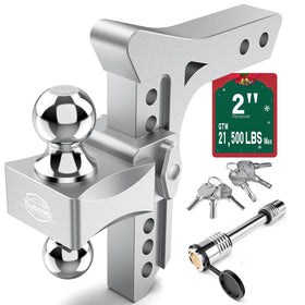 Tlvuvmo front view of adjustable drop hitch showing overall design and fit benefit