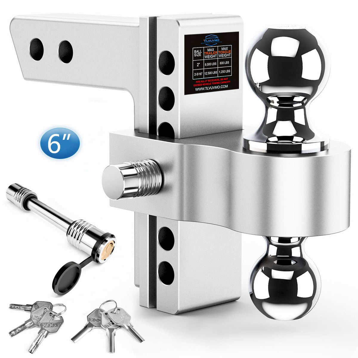 Tlvuvmo front view showing full hitch and finish, durable corrosion resistance