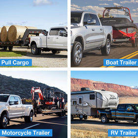Tlvuvmo in camping setup towing a trailer, reliable hauling on trips