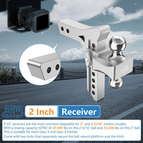 Tlvuvmo hitch installed on truck demonstrating correct fit and leveling benefit