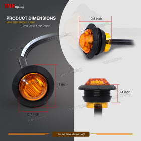 TMH close-up of 3 SMD LEDs and polycarbonate lens highlighting long-life brightness