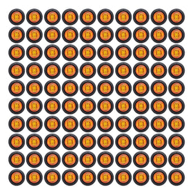 TMH front view of amber LED markers showing compact design and bright visibility
