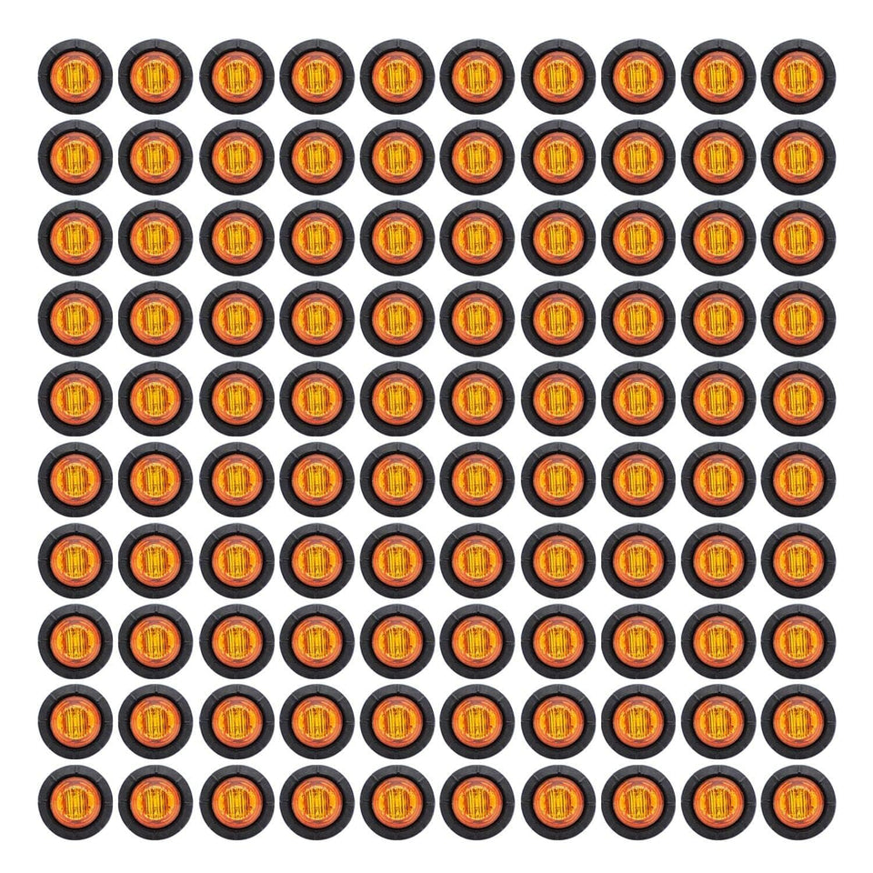 TMH front view of amber LED markers showing compact design and bright visibility