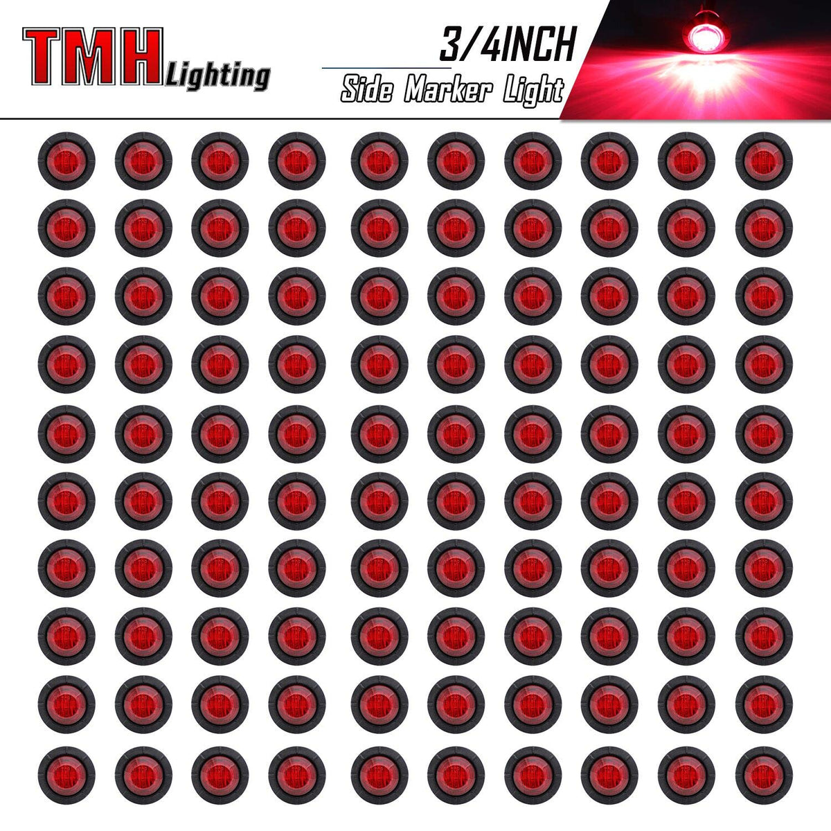 TMH close-up of three SMD 2835 LEDs inside lens highlighting brightness and quality