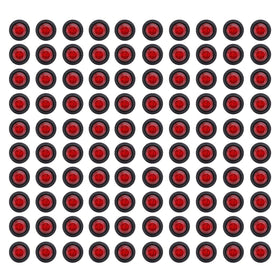 TMH front view of pack of red LED bullet markers showing uniform lights and tidy appearance