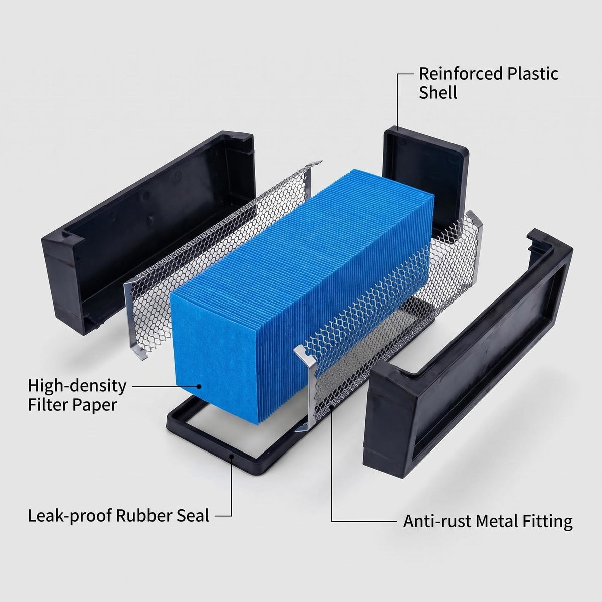 TMLGB complete filter set laid out for easy parts identification and fast service
