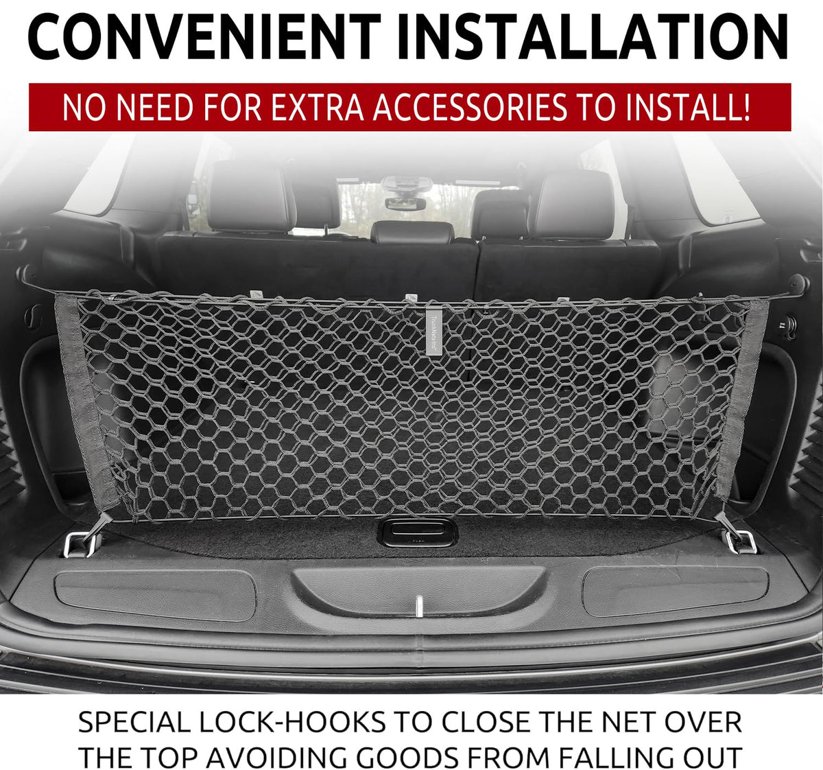 TN TrunkNets close-up netting texture shows durable elastic polypropylene