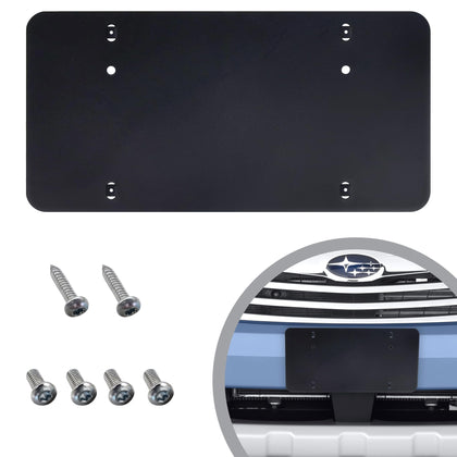 TN TrunkNets front bracket mounted on Subaru Outback showing secure fit and clear plate display