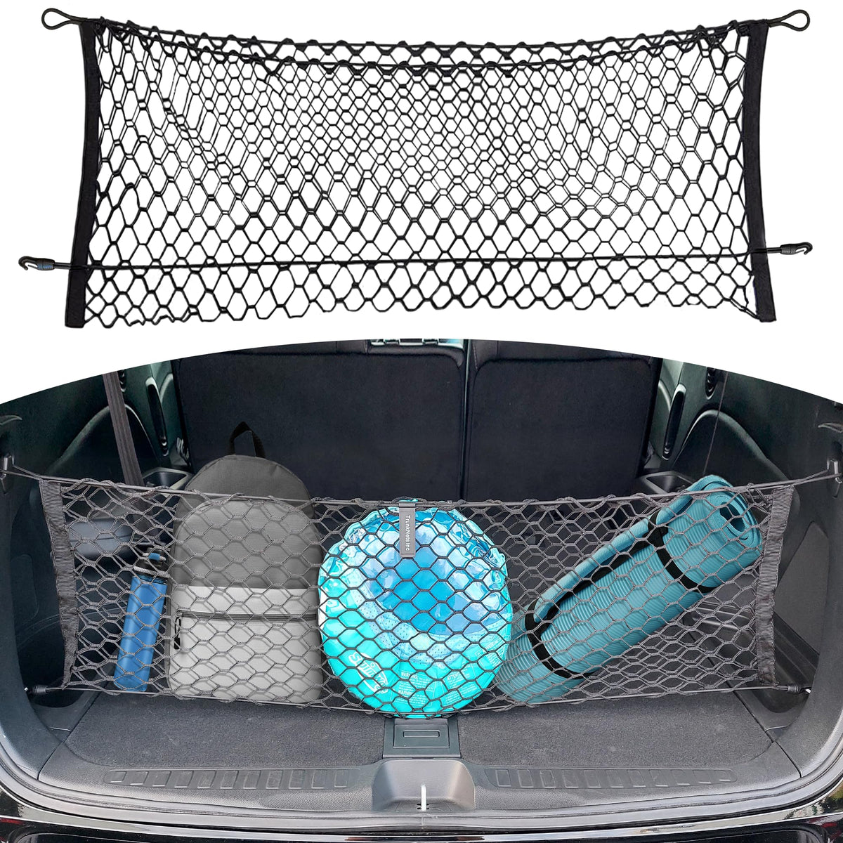 TN TrunkNets front installed in Honda Pilot trunk keeps items secured