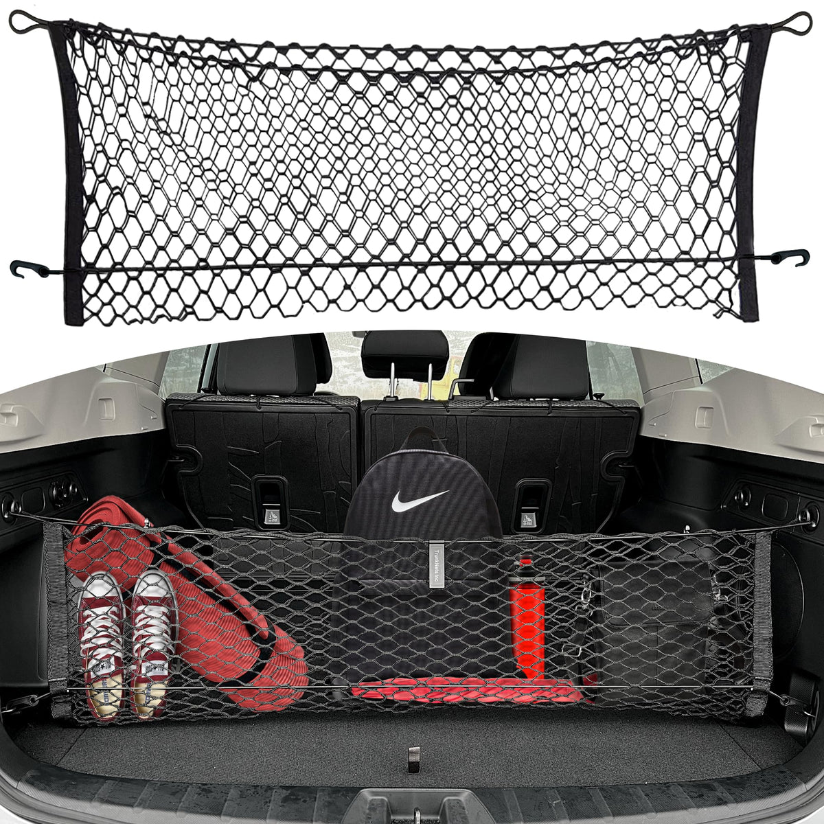 TN TrunkNets front view showing full trunk net installed and organized benefit
