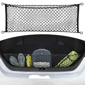 TN TrunkNets Inc front view of envelope cargo net packaging showing model fit