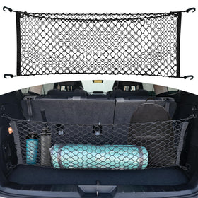 TN TrunkNets front view installed in Subaru Ascent cargo showing neat organization