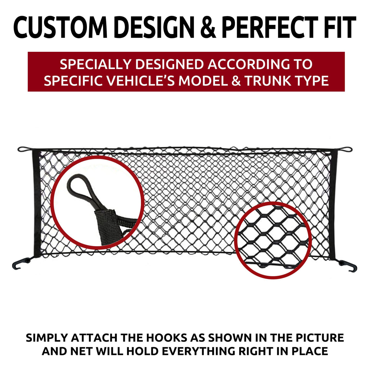 TN TrunkNets Inc detail of upside-down hooks showing quick secure attachment
