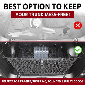 TN TrunkNets hooks attached to vehicle anchors illustrating easy installation benefit