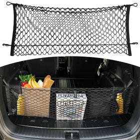 TN TrunkNets Inc trunk net front view showing snug vehicle fit and organized cargo