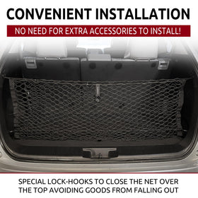 TN TrunkNets hardware attachment detail showing secure, tool-based installation