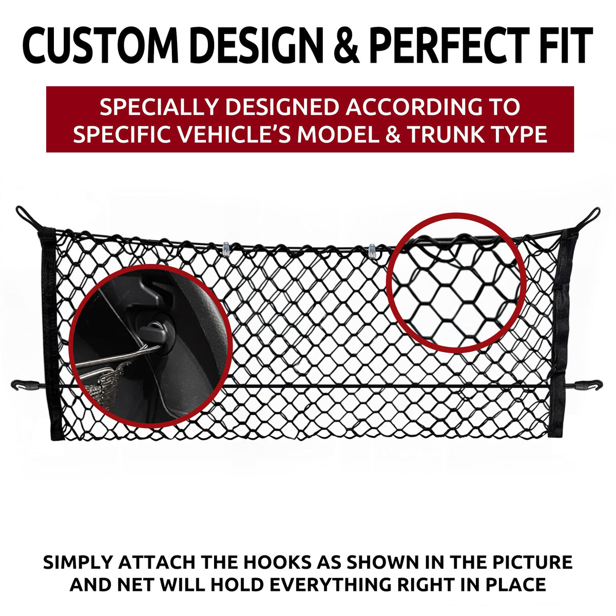 TN TrunkNets net holding grocery bags to prevent slipping during drives