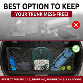 TN TrunkNets folded flat against trunk wall preserving cargo floor space