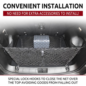 TN TrunkNets side profile holding groceries showing secure containment benefit