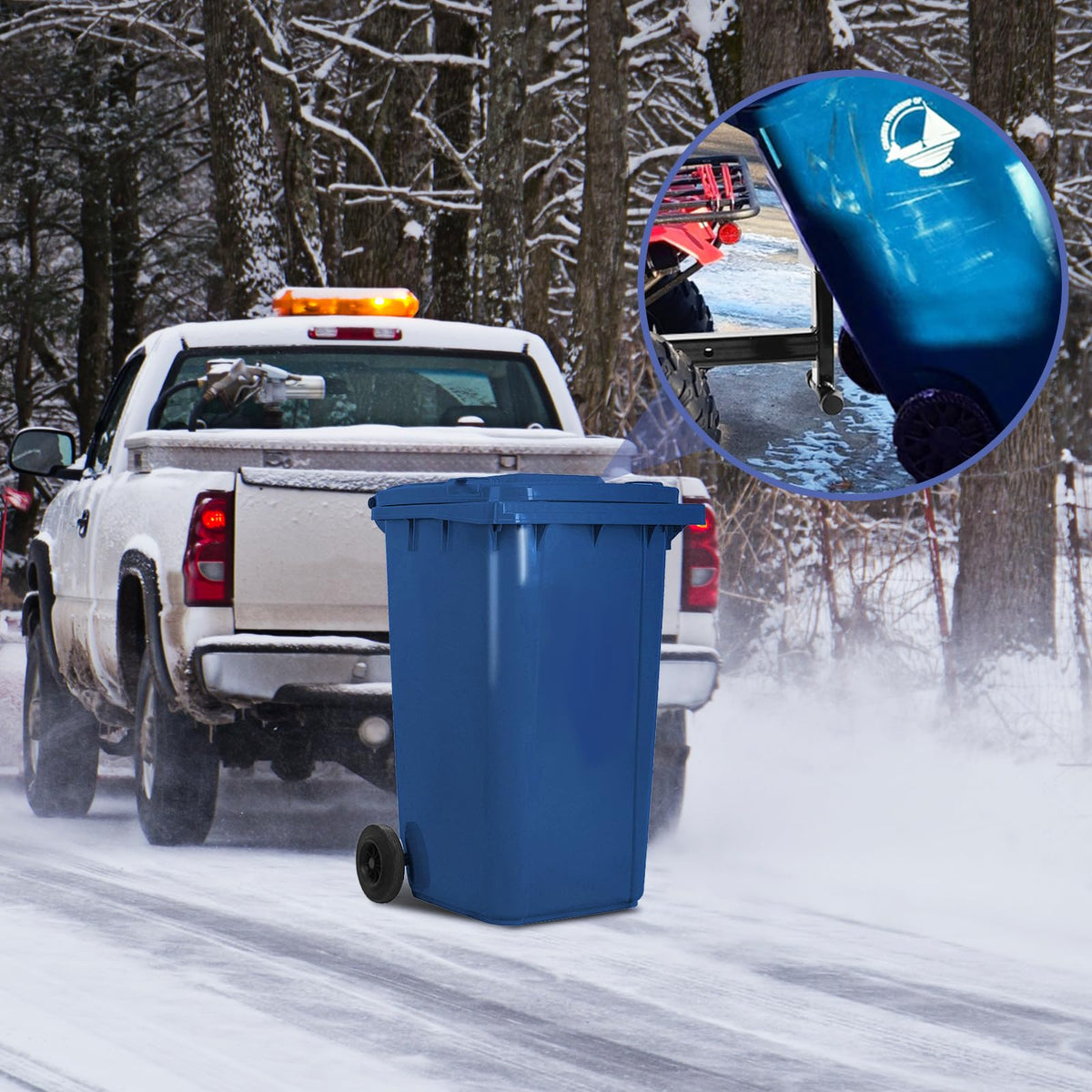TNCZHYLX bin hook clip connected to rim showing stable, tip-free hauling