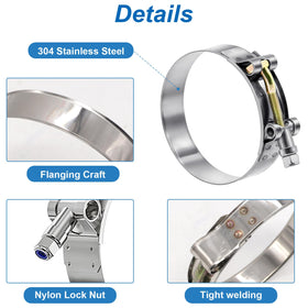 Tnisesm clamp installed on turbo intake hose, providing secure, leak-resistant connection