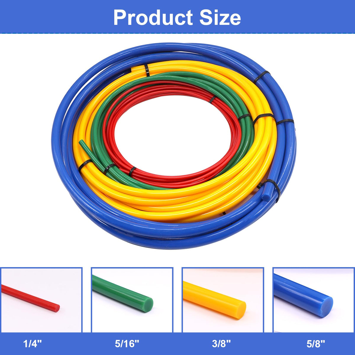Tnisesm close-up of red green yellow blue strips highlighting durability and color coding