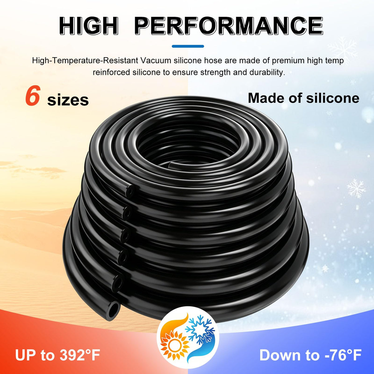 Tnisesm hose flexibility detail highlighting braided silicone wall for kink resistance benefit durability