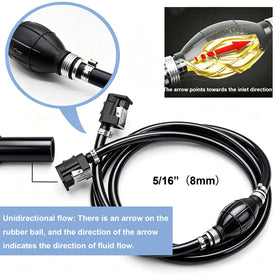 Tnisesm installed on an outboard motor illustrating proper routing and reliable fuel flow