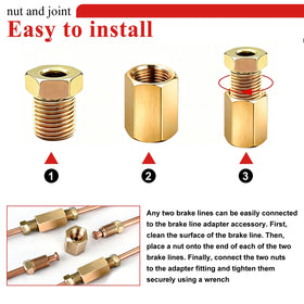 Tnisesm union and nut pair assembled on brake tube showing secure connection and fit