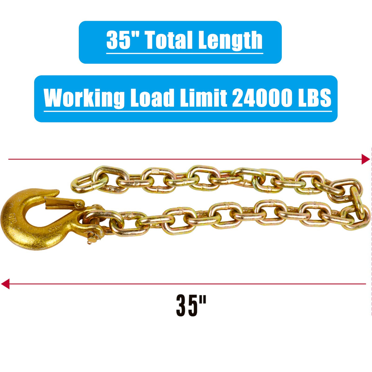 Tnyeobae chains installed on trailer hitch demonstrating correct criss-cross safety configuration