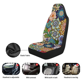 TOADDMOS seat cover on driver seat during installation, fast setup and secure fit benefit