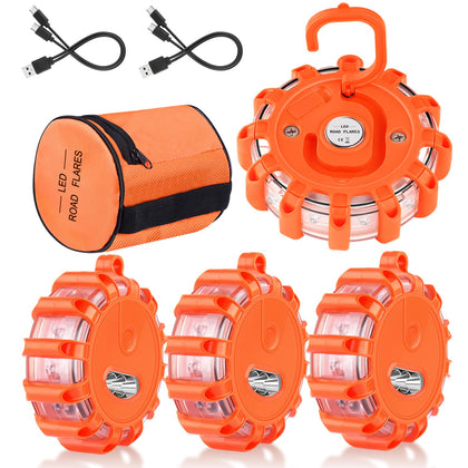 Tobfit front-facing pack showing four flares for clear roadside warning