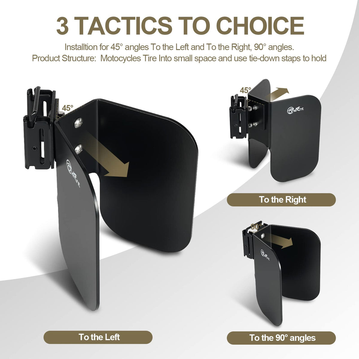 TOBUMO 45-degree angle adapter attached to chock, space-saving staggered parking benefit