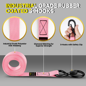 TOBUMO coated S-hook with safety clip preventing accidental release and corrosion