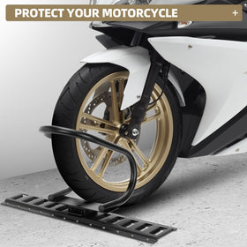 TOBUMO chock mounted with ratchet straps showing integrated restraint capability